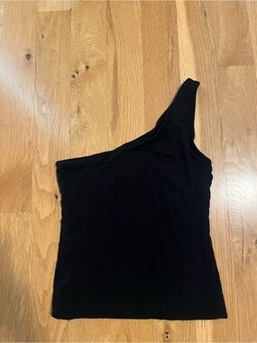 J. Crew Black One-Shoulder Tank Top